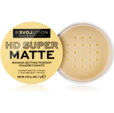 Revolution Relove HD Super Matte utrwalający transparentny puder z matowym wykończeniem odcień Banana 7 g