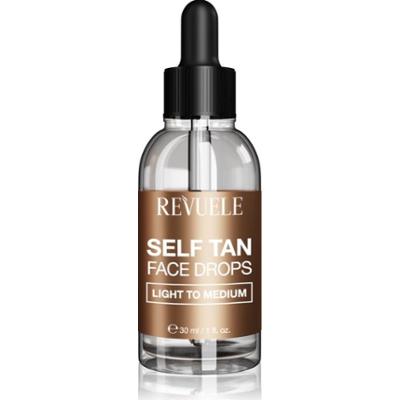 Revuele Paradise Bronze Self Tan Face Drops krople samoopalające do twarzy odcień Light To Medium 30 ml
