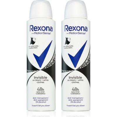 Rexona Invisible Black and White dezodorant w sprayu przeciwko białym i żółtym śladom