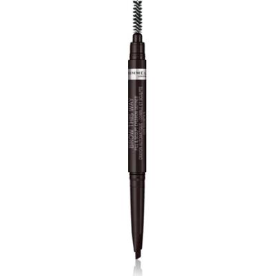 Rimmel Brow This Way kredka do brwi ze szczoteczką 2 w 1 odcień 004 Soft Black 0,25 g
