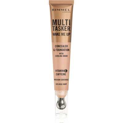 Rimmel Multi-Tasker Wake Me Up podkład i korektor z efektem rozświetlającym odcień 25 Rose Ivory 20 ml