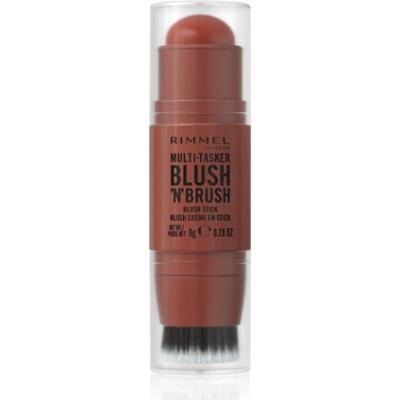 Rimmel Multi-Tasker Blush'N'brush róż do policzków w sztyfcie z pędzelkiem odcień 350 Roasted Peach 8 g