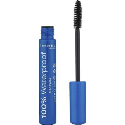 Rimmel 100 % Waterproof wodoodporny tusz do rzęs odcień 001 Black Black 8 ml