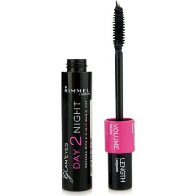 Rimmel Glam´ Eyes Day 2 Night tusz wydłużający i pogrubiający rzęsy 2 w 1 odcień 001 Black 9.5 ml