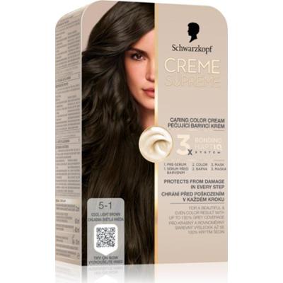 Schwarzkopf Creme Supreme trwała farba do włosów odcień 5-1 Cool Light Brown 60 ml