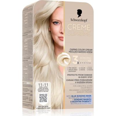 Schwarzkopf Creme Supreme trwała farba do włosów odcień 11-11 Cool Ultra Light Blonde 60 ml