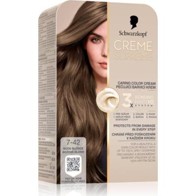 Schwarzkopf Creme Supreme trwała farba do włosów odcień 7-42 Nude blonde 60 ml