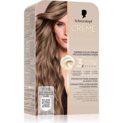 Schwarzkopf Creme Supreme trwała farba do włosów odcień 7-16 Cool Ash Blonde 60 ml