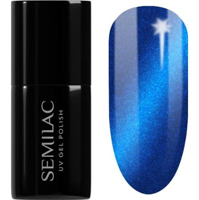 Semilac UV Hybrid Silk Effect hybrydowy lakier do paznokci z użyciem lampy UV / LED odcień 466 Blue Silk Pyjamas 7 ml