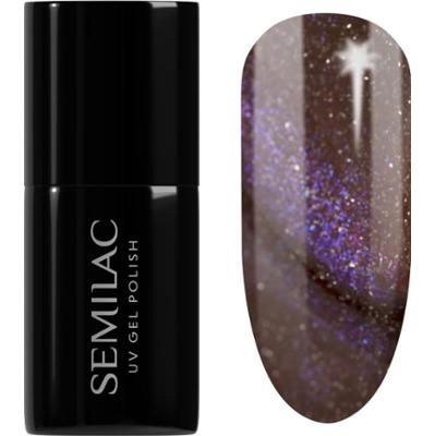 Semilac UV Hybrid Galaxy Flash hybrydowy lakier do paznokci z użyciem lampy UV / LED odcień 827 AI Brown 7 ml