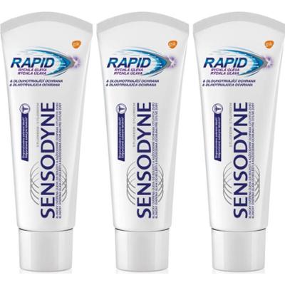 Sensodyne Rapid Cool Mint pasta do zębów z fluorem dla wrażliwych zębów 3x75 ml