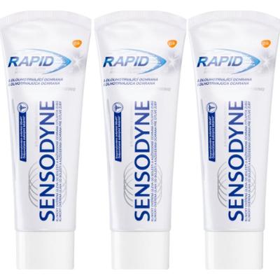 Sensodyne Rapid Whitening wybielająca pasta do zębów dla wrażliwych zębów 3x75 ml