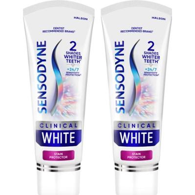 Sensodyne Clinical White Stain Protector wybielająca pasta do zębów 2x75 ml