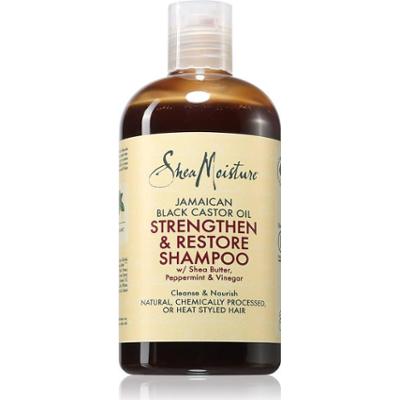 Shea Moisture Jamaican Black Castor Oil Strengthen & Restore szampon oczyszczający do włosów zniszczonych i farbowanych 384 ml