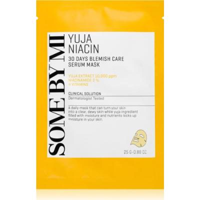 Some By Mi Yuja Niacin Blemish Care Serum Mask maska rozświetlająca w płacie do cery tłustej i problematycznej 25 g