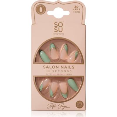 SOSU Cosmetics Salon Nails sztuczne paznokcie odcień Soft Sage 30 szt.