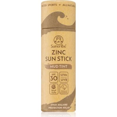 Suntribe Sports Zinc Stick mineralny sztyft ochronny do miejsc wrażliwych SPF 50 Mud Tint 30 g