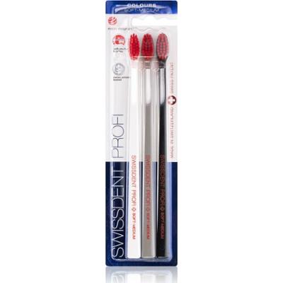 Swissdent Profi Colours szczoteczki do zębów soft - medium 3 szt.