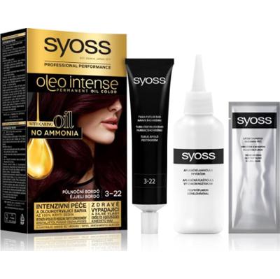 Syoss Oleo Intense trwała farba do włosów z olejem odcień 3-22 Midnight Bordeaux 1 szt.