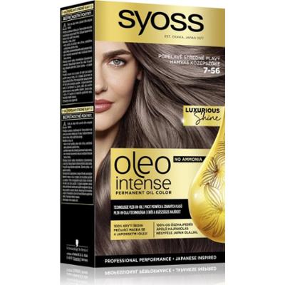 Syoss Oleo Intense trwała farba do włosów z olejem odcień 7-56 Ashy Medium Blond 1 szt.