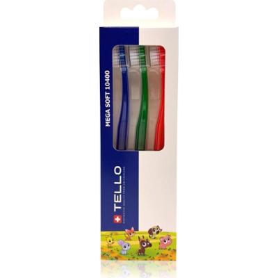 TELLO Kids 10400 Mega Soft szczoteczki do zębów dla dzieci 2-7 3 szt.