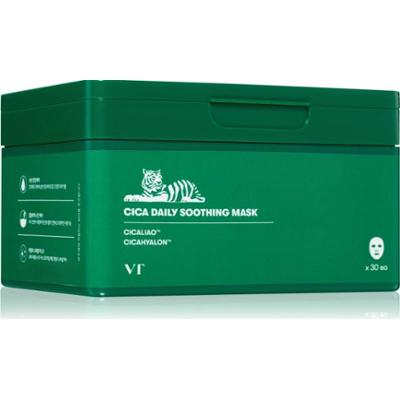 VT Cosmetics Cica Daily Soothing Mask intensywnie nawilżająca maseczka do twarzy o działaniu uspokajającym duże opakowanie 30 szt.