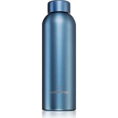 Waterdrop Thermo Steel Metal butelka na wodę ze stali nierdzewnej kolor Blue Brushed 600 ml