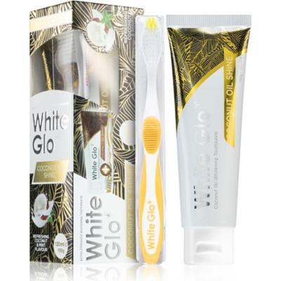 White Glo Coconut Oil Shine pasta wybielająca ze szczotką Coconut and Mint Flavour 150 g