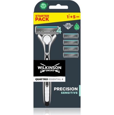 Wilkinson Sword Quattro Titanium Sensitive maszynka do golenia + ostrza wymienne 4 szt.