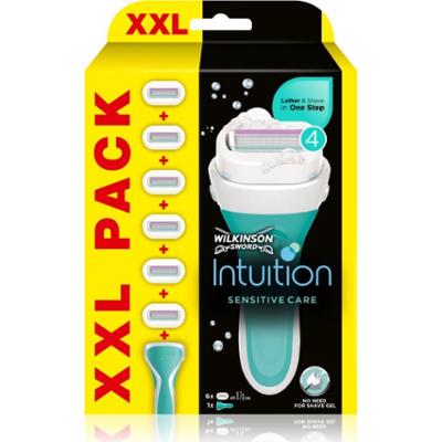 Wilkinson Sword Intuition 2in1 Soap & Shave Sensitive golarka + głowice zapasowe 6 szt.