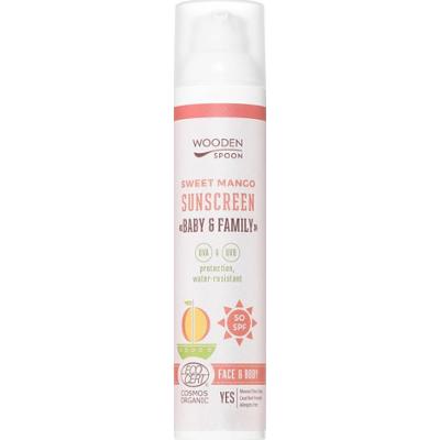 WoodenSpoon Baby & Family Sweet Mango ochronne mleczko do opalania dla całej rodziny SPF 50 100 ml