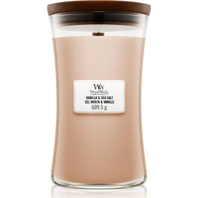 Woodwick Vanilla & Sea Salt świeczka zapachowa z drewnianym knotem 609.5 g