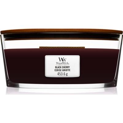 Woodwick Black Cherry świeczka zapachowa z drewnianym knotem (hearthwick) 453 g