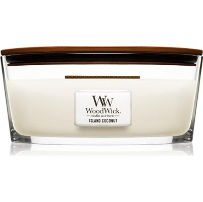 Woodwick Island Coconut świeczka zapachowa z drewnianym knotem (hearthwick) 453 g