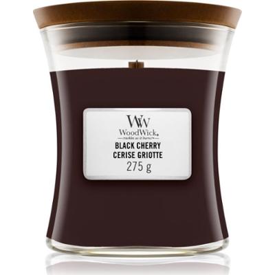 Woodwick Black Cherry świeczka zapachowa z drewnianym knotem 275 g