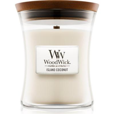 Woodwick Island Coconut świeczka zapachowa z drewnianym knotem 275 g