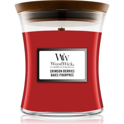 Woodwick Crimson Berries świeczka zapachowa z drewnianym knotem 85 g