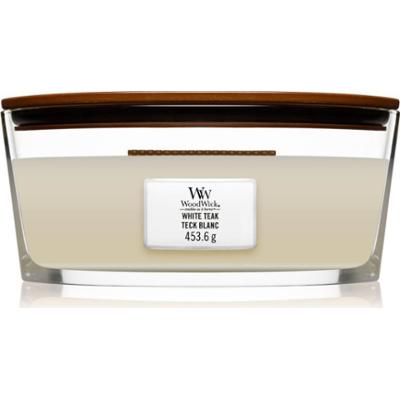 Woodwick White Teak świeczka zapachowa z drewnianym knotem (hearthwick) 453.6 g