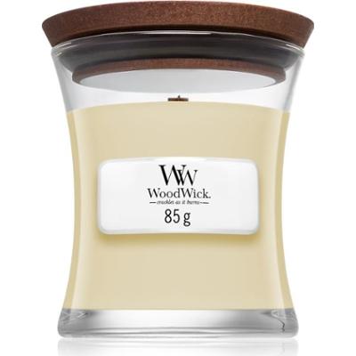 Woodwick White Teak świeczka zapachowa z drewnianym knotem 85 g