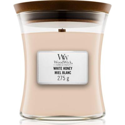 Woodwick White Honey Miel Blanc świeczka zapachowa z drewnianym knotem 275 g
