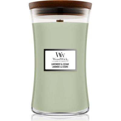 Woodwick Lavender & Cedar świeczka zapachowa z drewnianym knotem 610 g