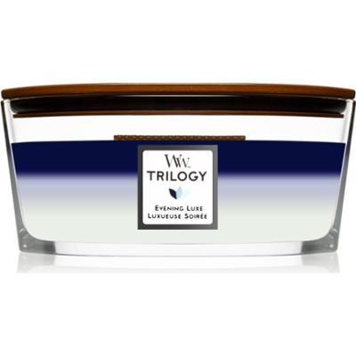 Woodwick Trilogy Evening Luxe świeczka zapachowa z drewnianym knotem (hearthwick) 453.6 g