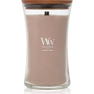 Woodwick Opulent Wood Patchouli Creme świeczka zapachowa z drewnianym knotem 609.5 g