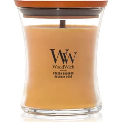 Woodwick Opulent Wood Golden Bourbon świeczka zapachowa z drewnianym knotem (hearthwick) 275 g