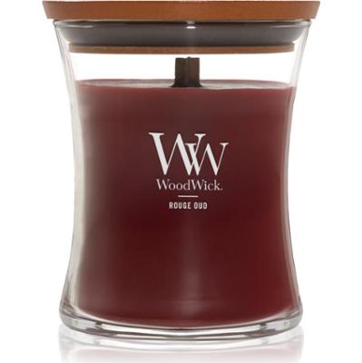 Woodwick Opulent Wood Rouge Oud świeczka zapachowa z drewnianym knotem 275 g