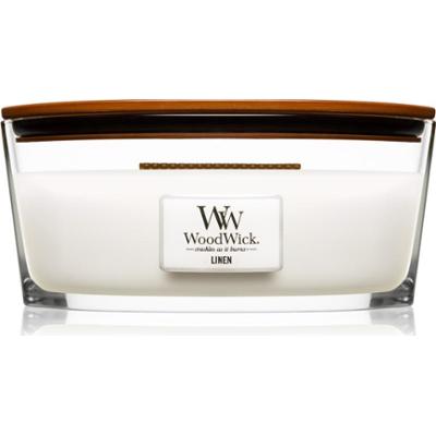 Woodwick Linen świeczka zapachowa z drewnianym knotem (hearthwick) 453.6 g