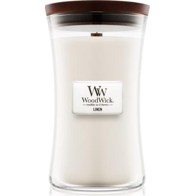 Woodwick Linen świeczka zapachowa z drewnianym knotem 609.5 g