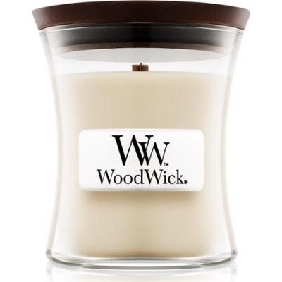 Woodwick Linen świeczka zapachowa z drewnianym knotem 85 g