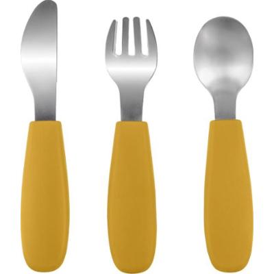 Zopa Silicone Children's Cutlery sztućce dla dzieci 6 m+ Mustard Yellow 3 szt.