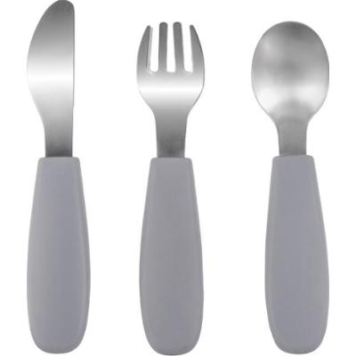 Zopa Silicone Children's Cutlery sztućce dla dzieci 6 m+ Dove Grey 3 szt.